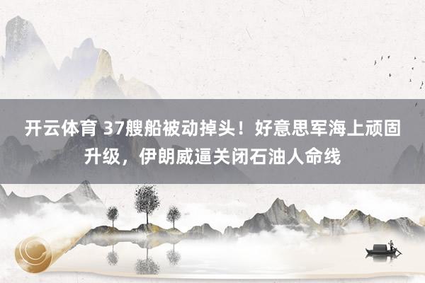 开云体育 37艘船被动掉头！好意思军海上顽固升级，伊朗威逼关闭石油人命线